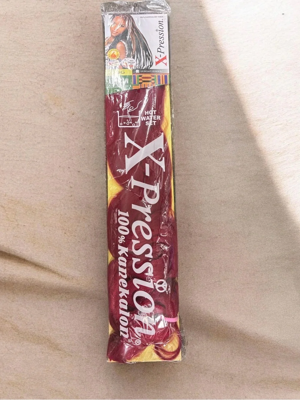 X-Pression braiding Hot Water Set Synthetic Hair - Burgundy 2 packs